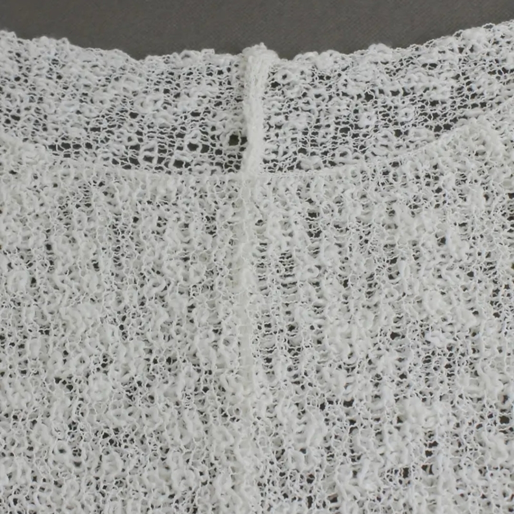 NWT White/Ivory Fringe Hem super soft knit poncho - Picture 4 of 5